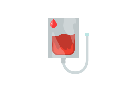 Medical Blood Bag Flat Icon Graphics and Icons