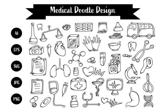Medical Equipment Doodle Design: Graphics for Local Branding