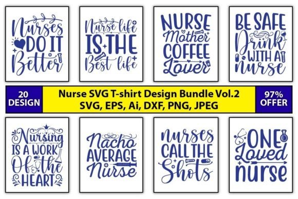 Nurse SVG T-Shirt Design Bundle Vol.2