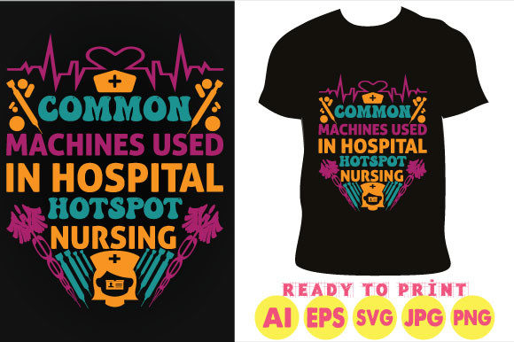 Nurse Typographic T-Shirt Design Graphics