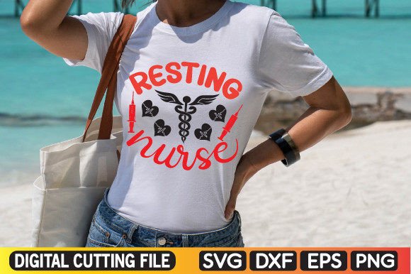 Resting Nurse Graphics for T-Shirt Designs