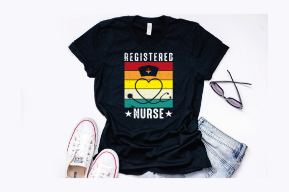 Retro Registered Nurse Design Graphics