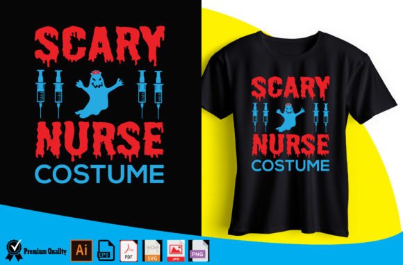 Scary Nurse Costume T Shirt Design Graphics